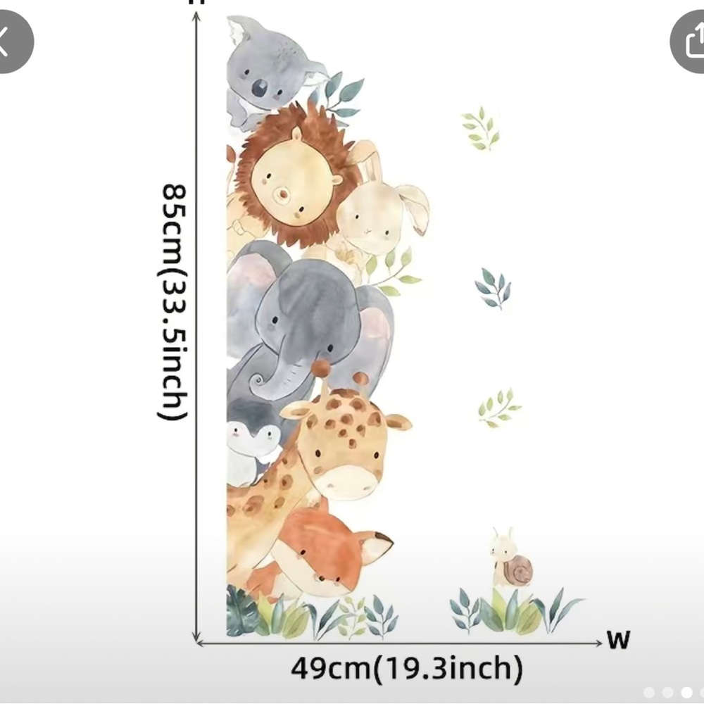 Nursery/Toddler animal sticker